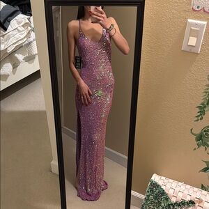 Sequin Pink Evening Gown